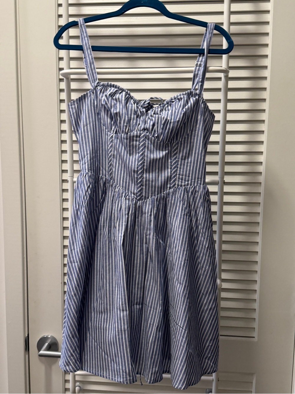 VICI CORSET SUMMER DRESS M BLUE STRIPE